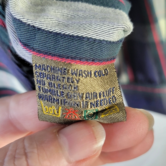 Mens Roper LS Plaid 100% Cotton Button Front Shirt Size Medium - Picture 10 of 13